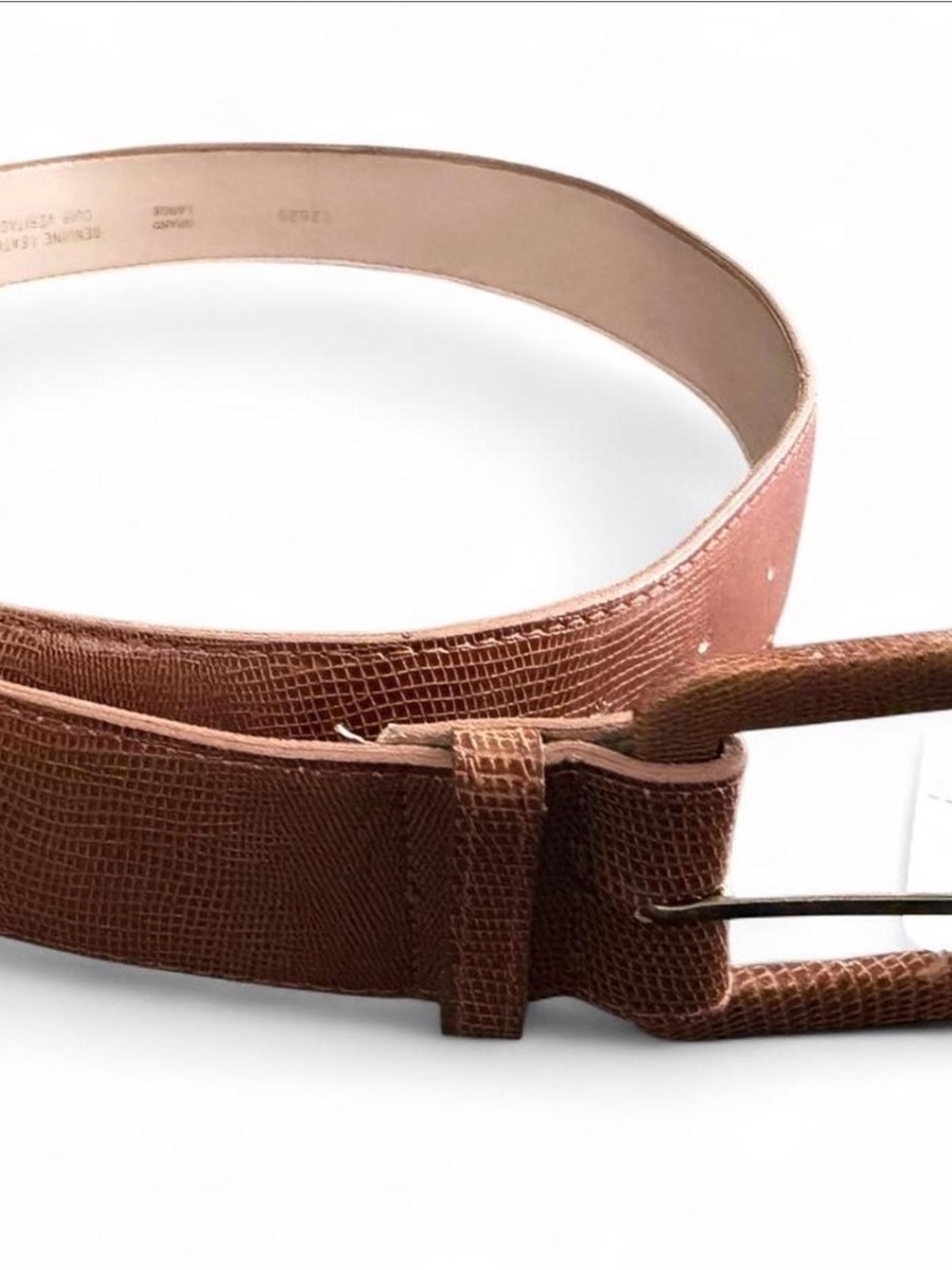 Women's 80s Vintage Cognac Brown Leather Belt - Large